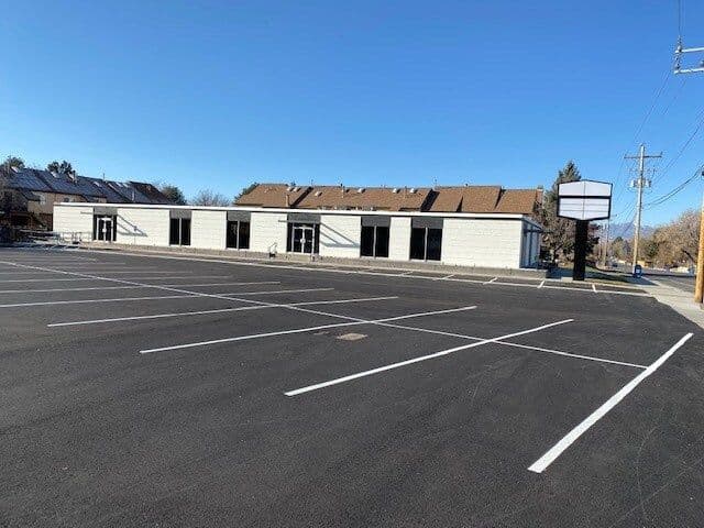 Office building and freshly striped parking lot at 1260 East Vine Street in Murray
