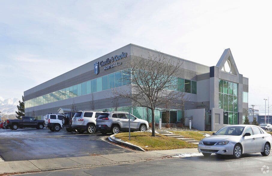 Two story glass office building at 13751 South Wadsworth Park Drive in Draper