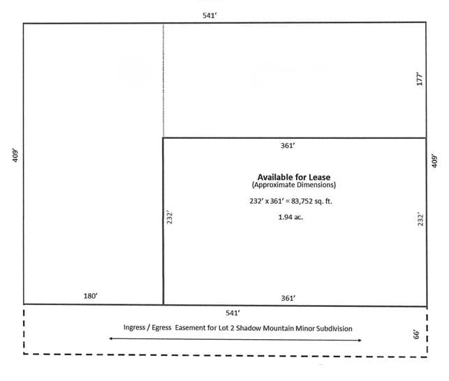 Site diagram of the 1.94 acre leased area at 1526 South 700 West in Salt Lake City
