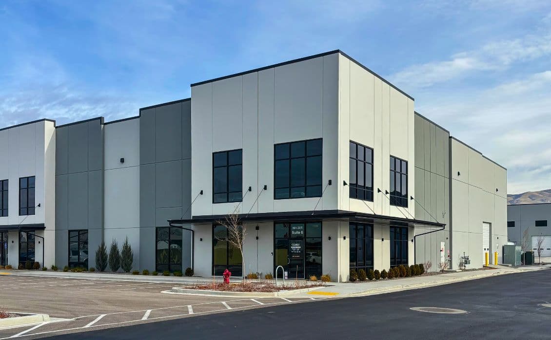 Modern concrete industrial building at 1920 North 2200 West in Salt Lake City