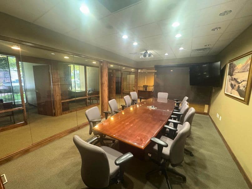 Wood paneled conference room at 225 South 200 East in Salt Lake City