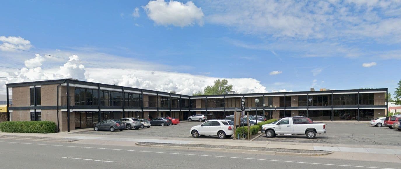 Two story midcentury office building at 2880 South Main Street in Salt Lake City