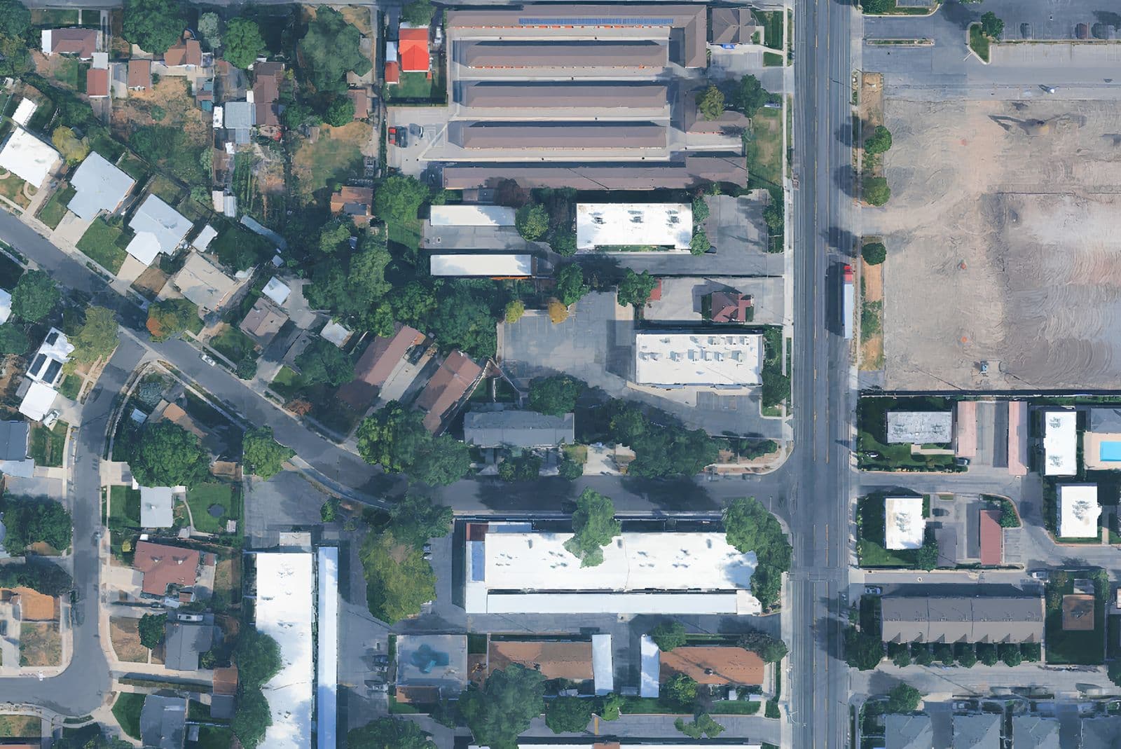 Aerial view of the 3732 South 900 East property in Millcreek