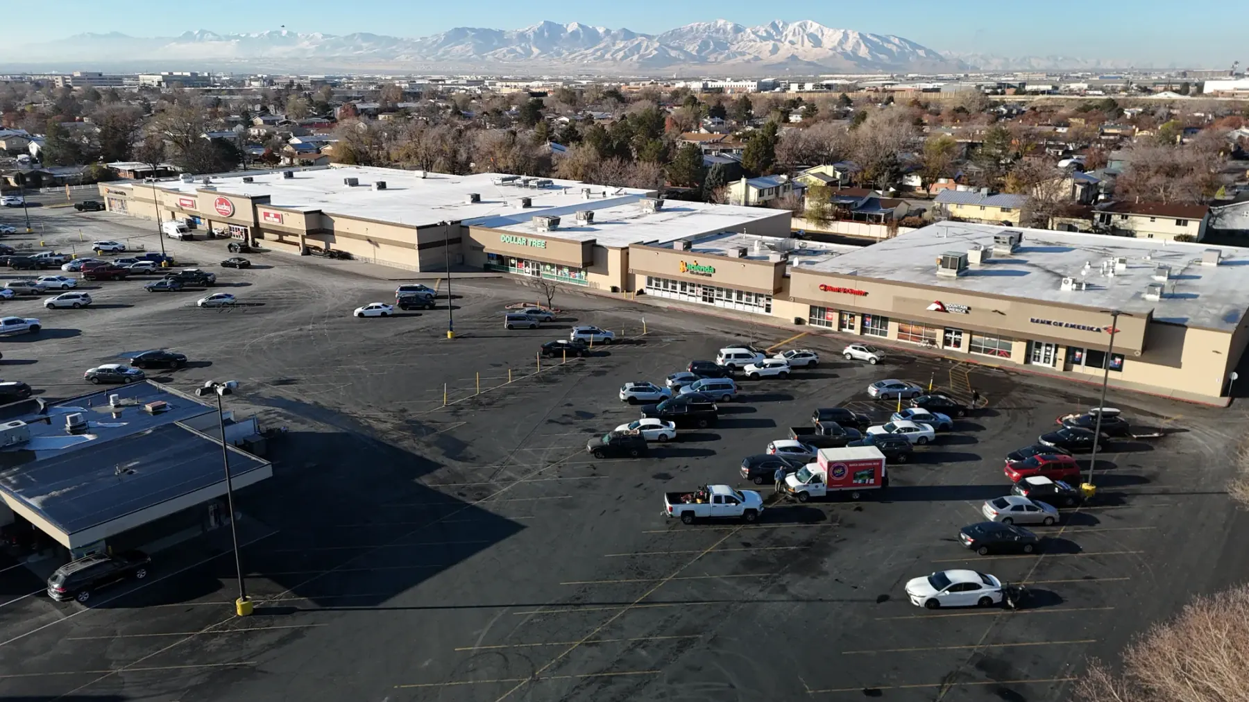 Aerial view of Redwood Plaza at 700 N Redwood Road, Salt Lake City
