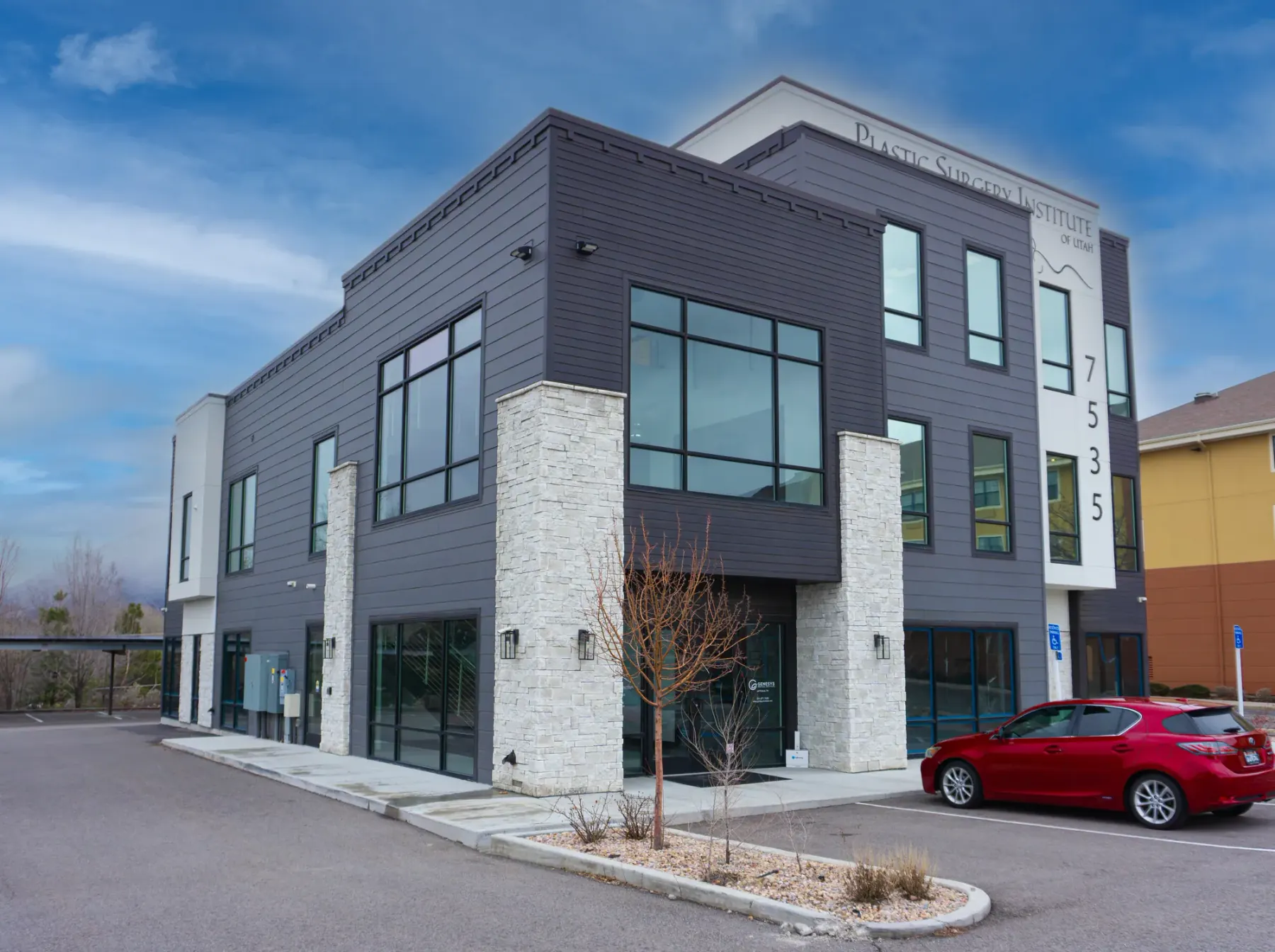 Entrance elevation at 7535 Union Park Avenue, Sandy